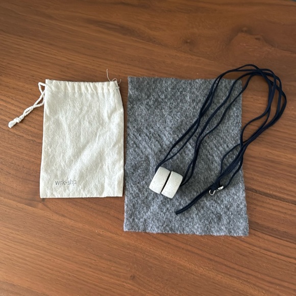 wrk-shp Concrete Necklace w/ Suede Like Cord - Picture 1 of 7
